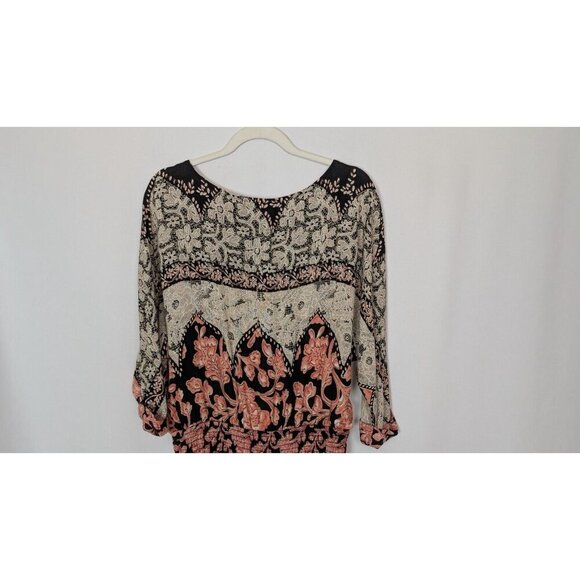 Vintage 90 Y2K Carol Little 12 Maxi Dress Patchwork Floral Tie Front Bohemian - Picture 9 of 14